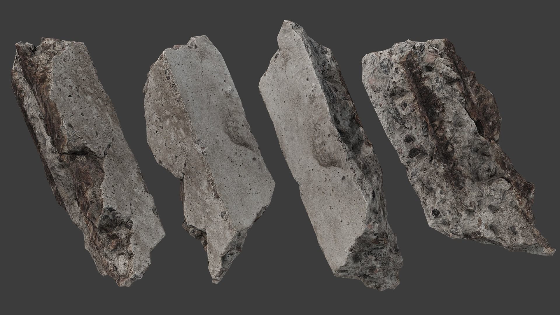 Scanned Construction Debris Pack Low-poly 3D model_55