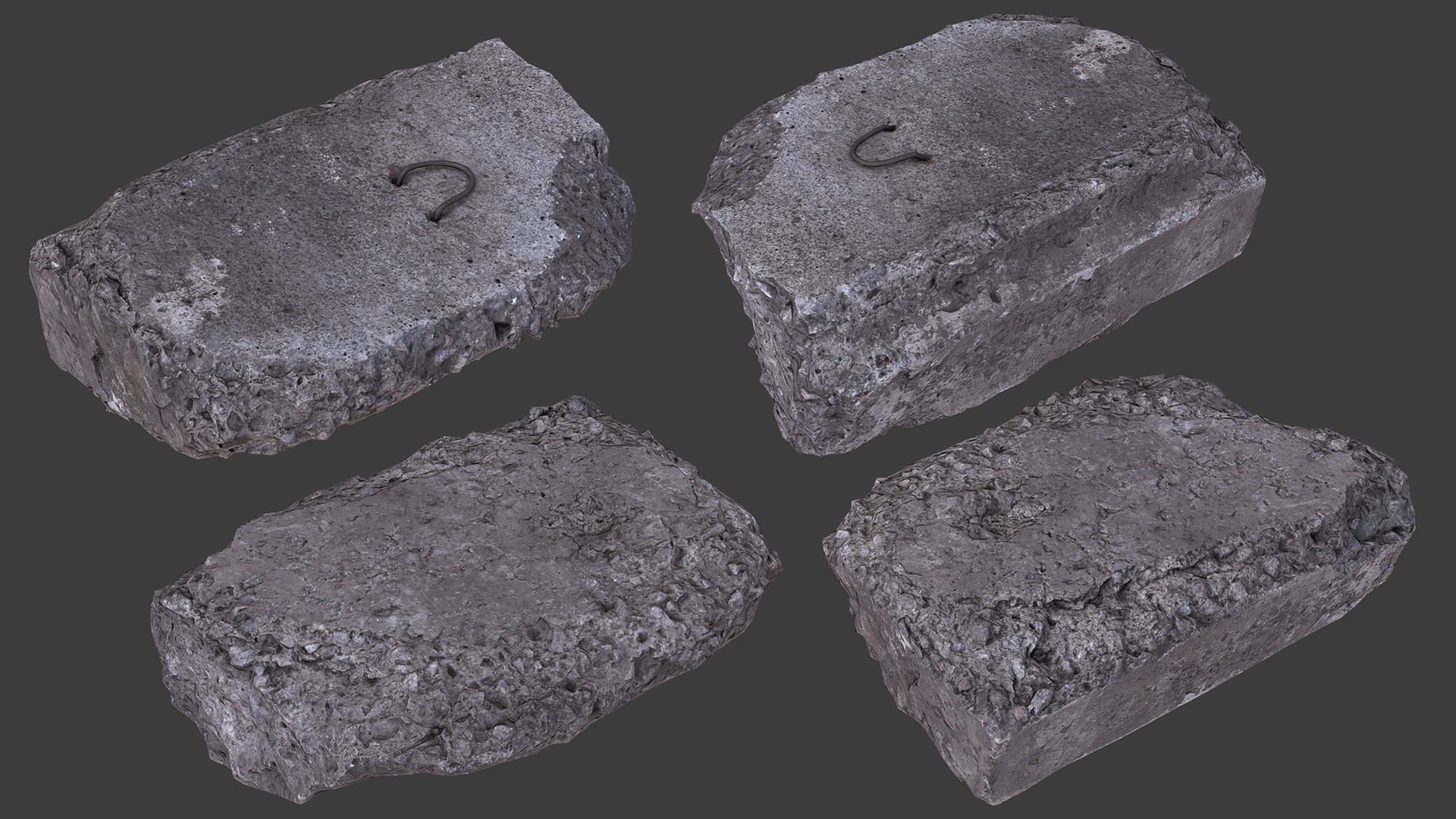 Scanned Construction Debris Pack Low-poly 3D model_11