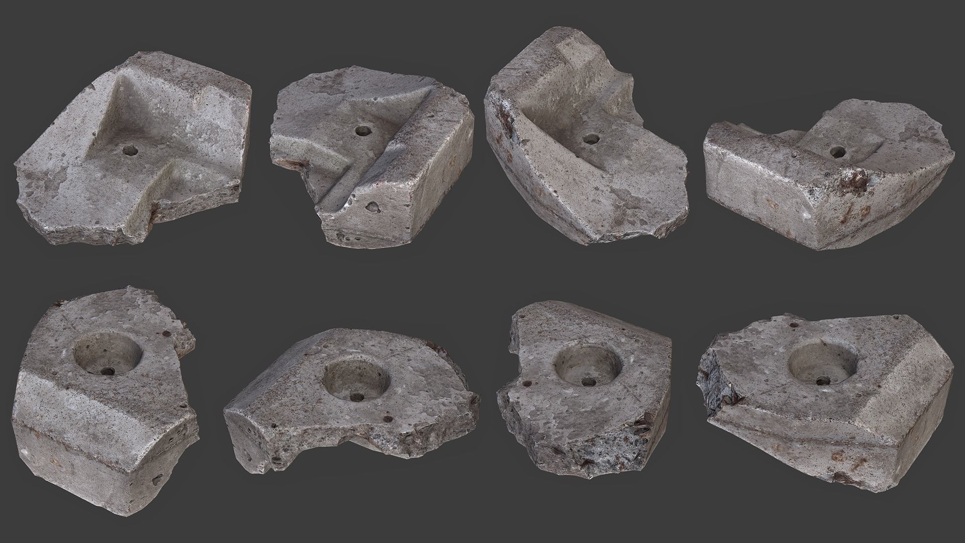 Scanned Construction Debris Pack Low-poly 3D model_14