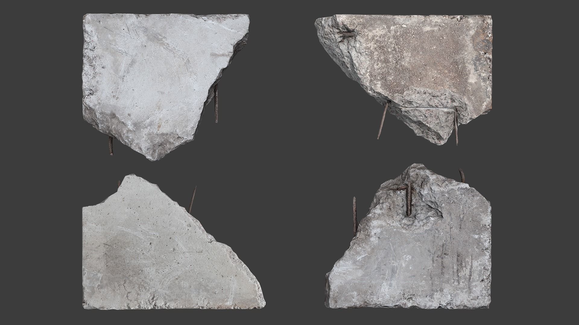 Scanned Construction Debris Pack Low-poly 3D model_5