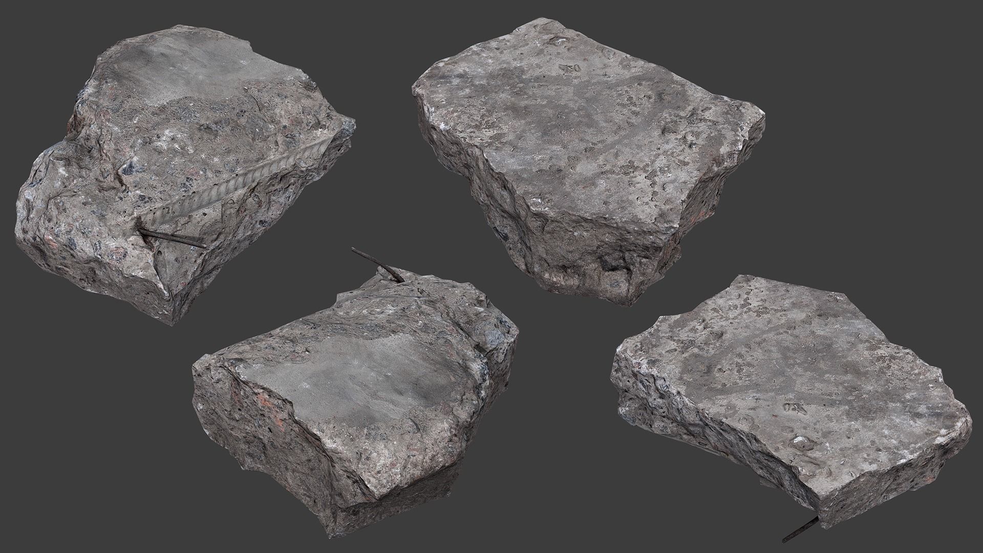 Scanned Construction Debris Pack Low-poly 3D model_89