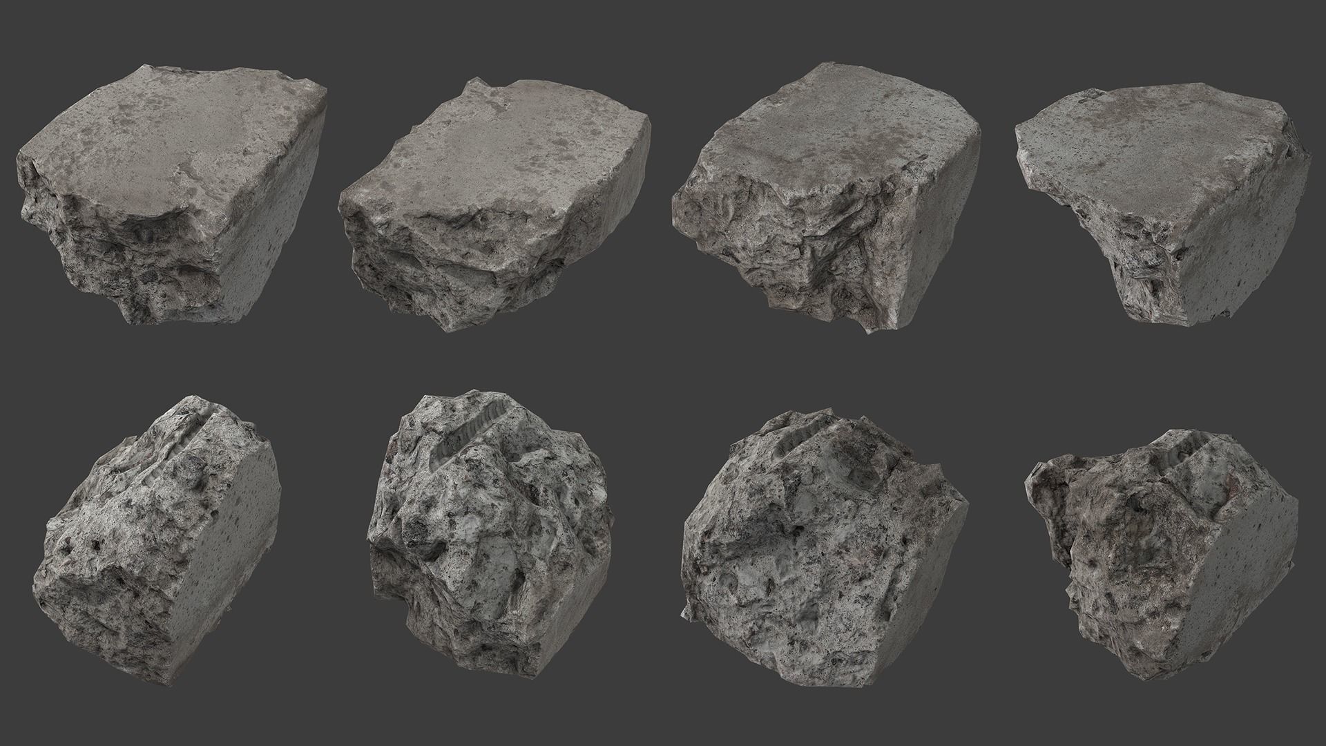Scanned Construction Debris Pack Low-poly 3D model_57