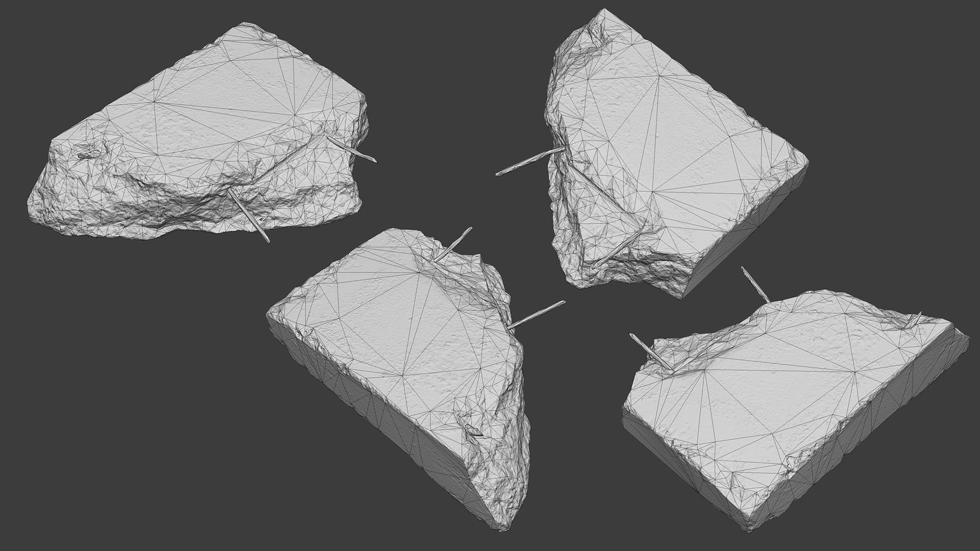 Scanned Construction Debris Pack Low-poly 3D model_4