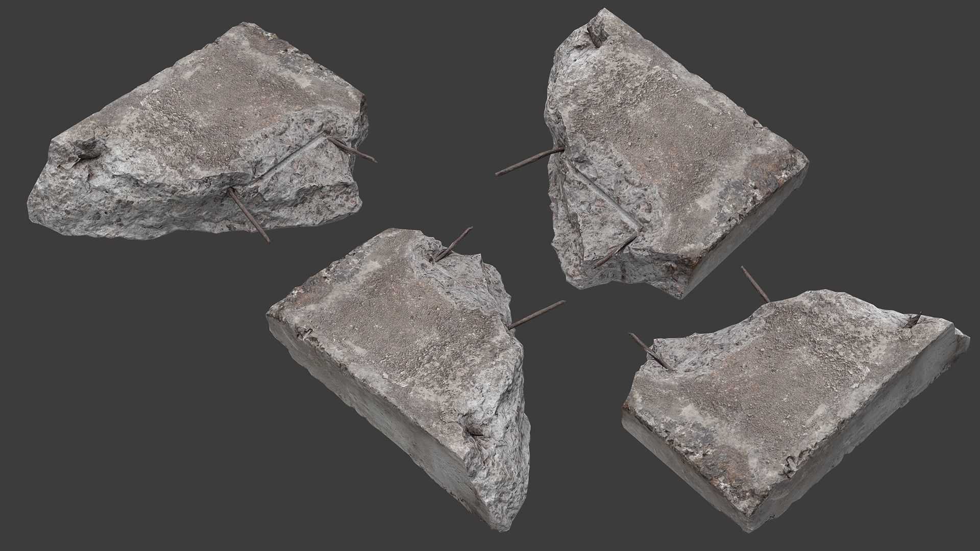 Scanned Construction Debris Pack Low-poly 3D model_3