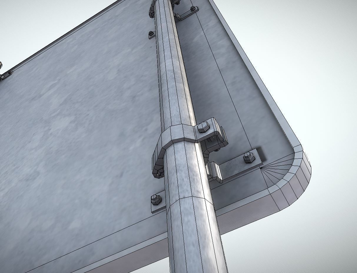 group of signs with arrows pointing Low-poly 3D model_7