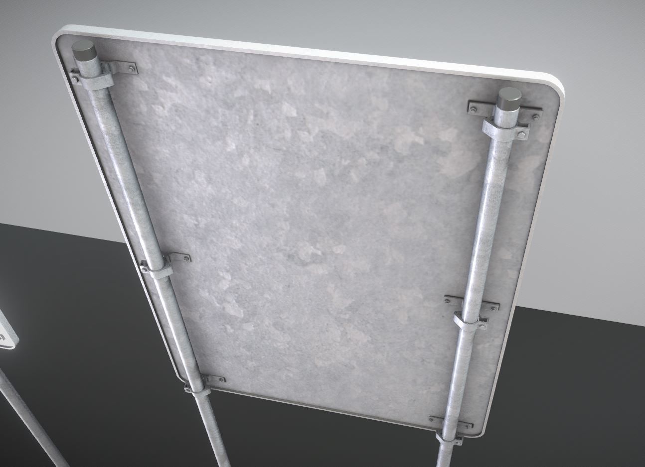 group of signs with arrows pointing Low-poly 3D model_11