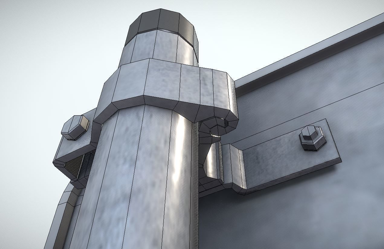 group of signs with arrows pointing Low-poly 3D model_3