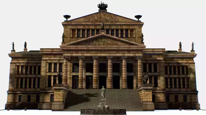 Gendarmenmarkt German French Church Konzerthaus Low-poly 3D model