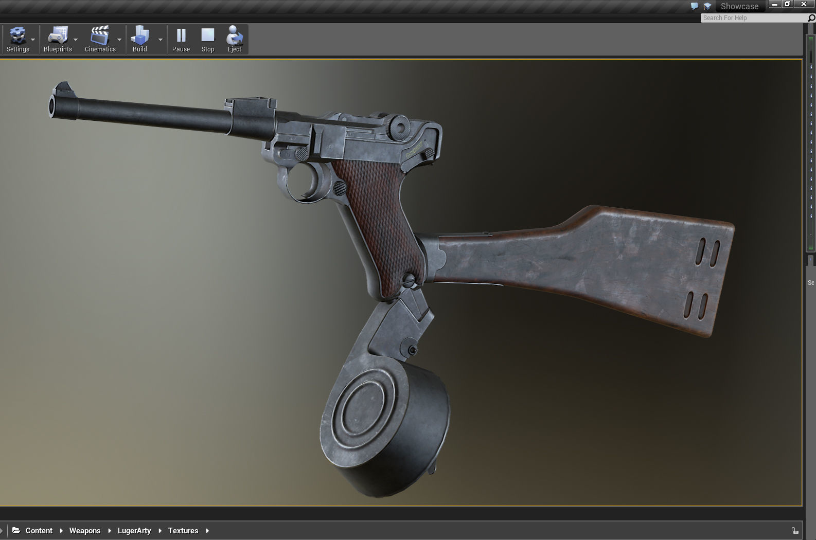 PBR Artillery Luger P08 Low-poly 3D model_9