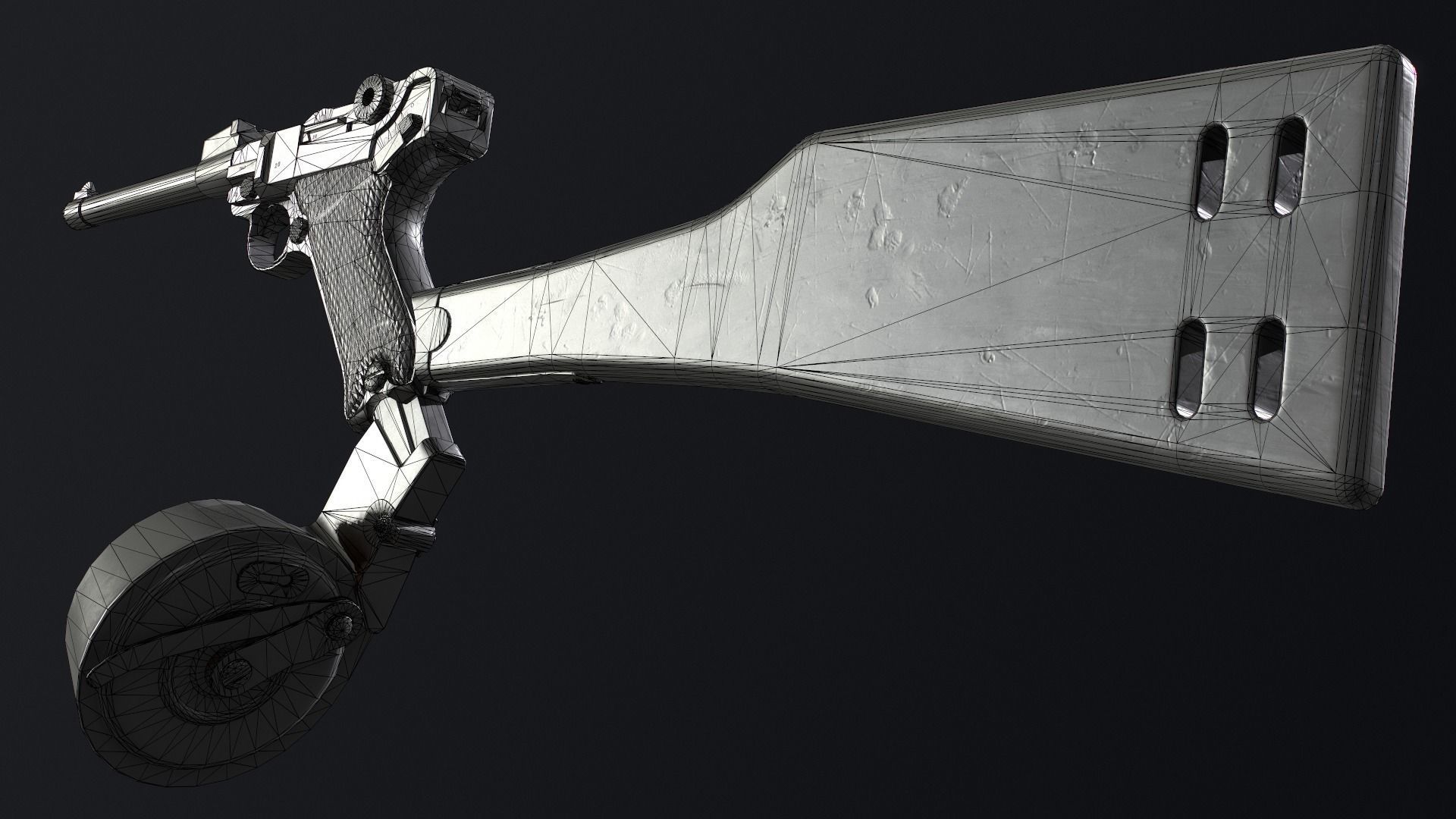 PBR Artillery Luger P08 Low-poly 3D model_14