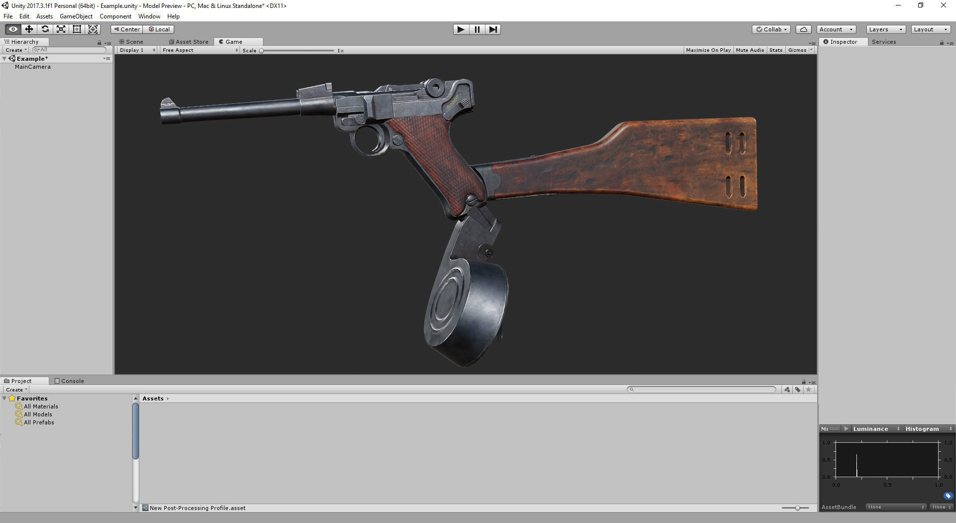 PBR Artillery Luger P08 Low-poly 3D model_8