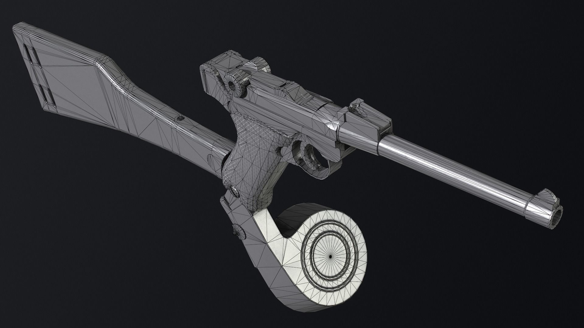 PBR Artillery Luger P08 Low-poly 3D model_12