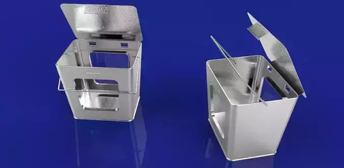 Mini metal pail box Free 3D model
