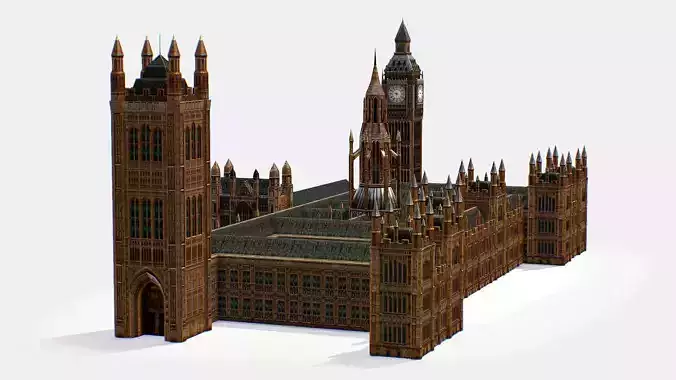 Palace of Westminster House Of Parlament 3d models Low-poly 3D model