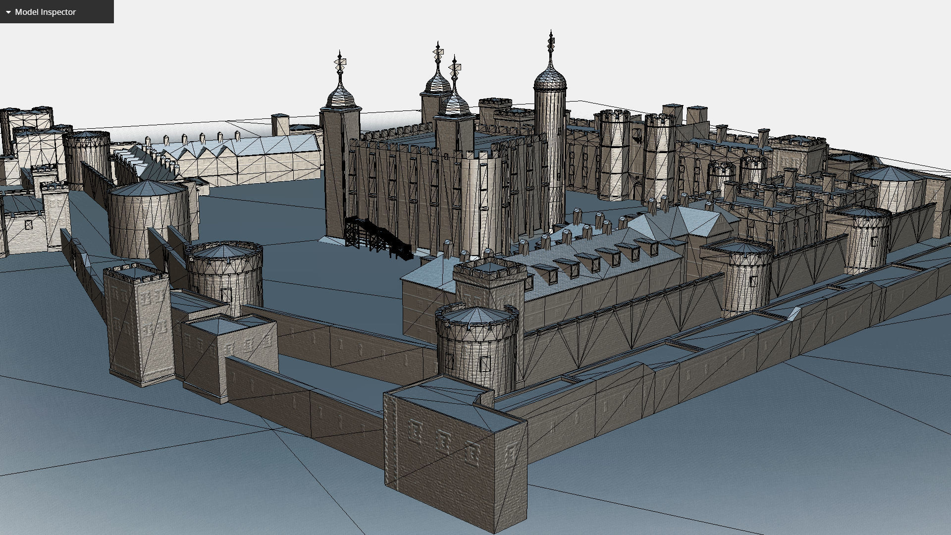 Fortress of the Tower of London historic castle 3d model Low-poly 3D model_33