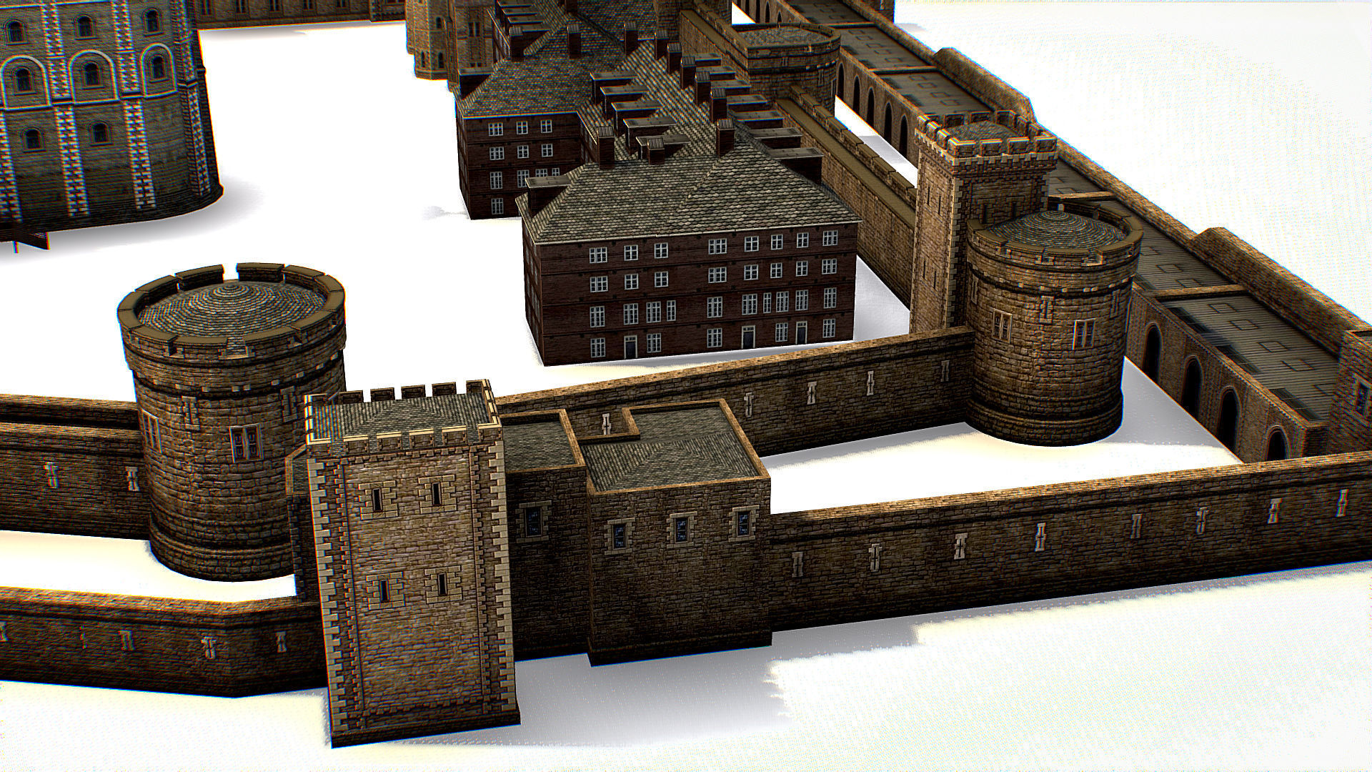 Fortress of the Tower of London historic castle 3d model Low-poly 3D model_14