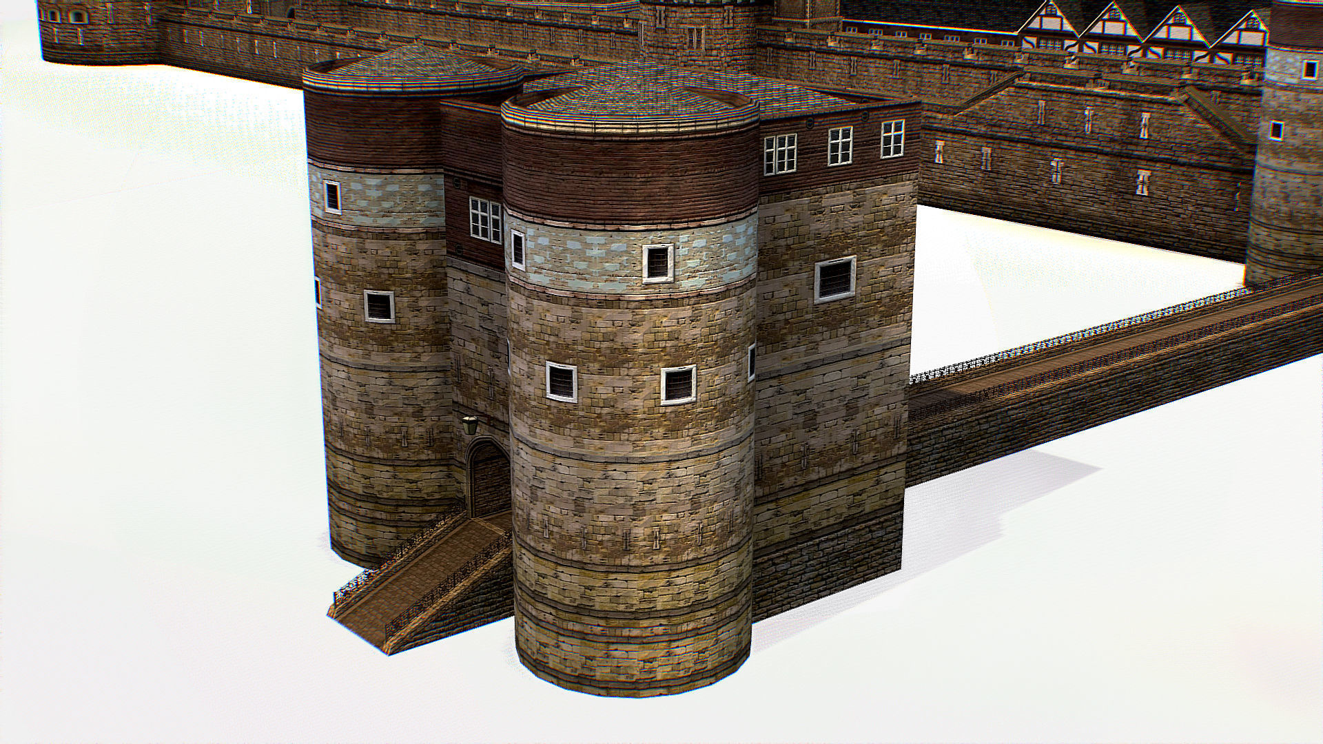 Fortress of the Tower of London historic castle 3d model Low-poly 3D model_11