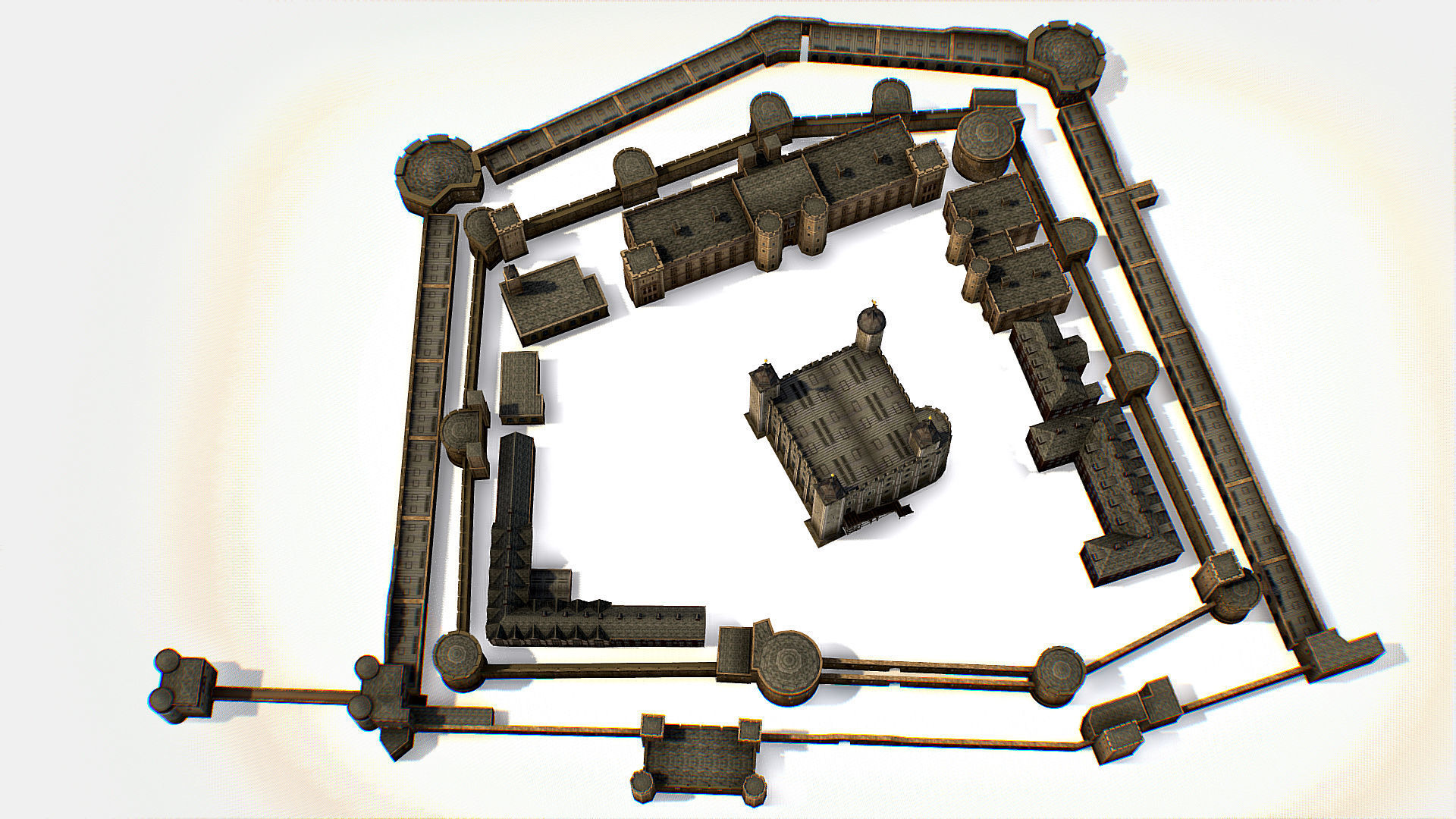Fortress of the Tower of London historic castle 3d model Low-poly 3D model_31