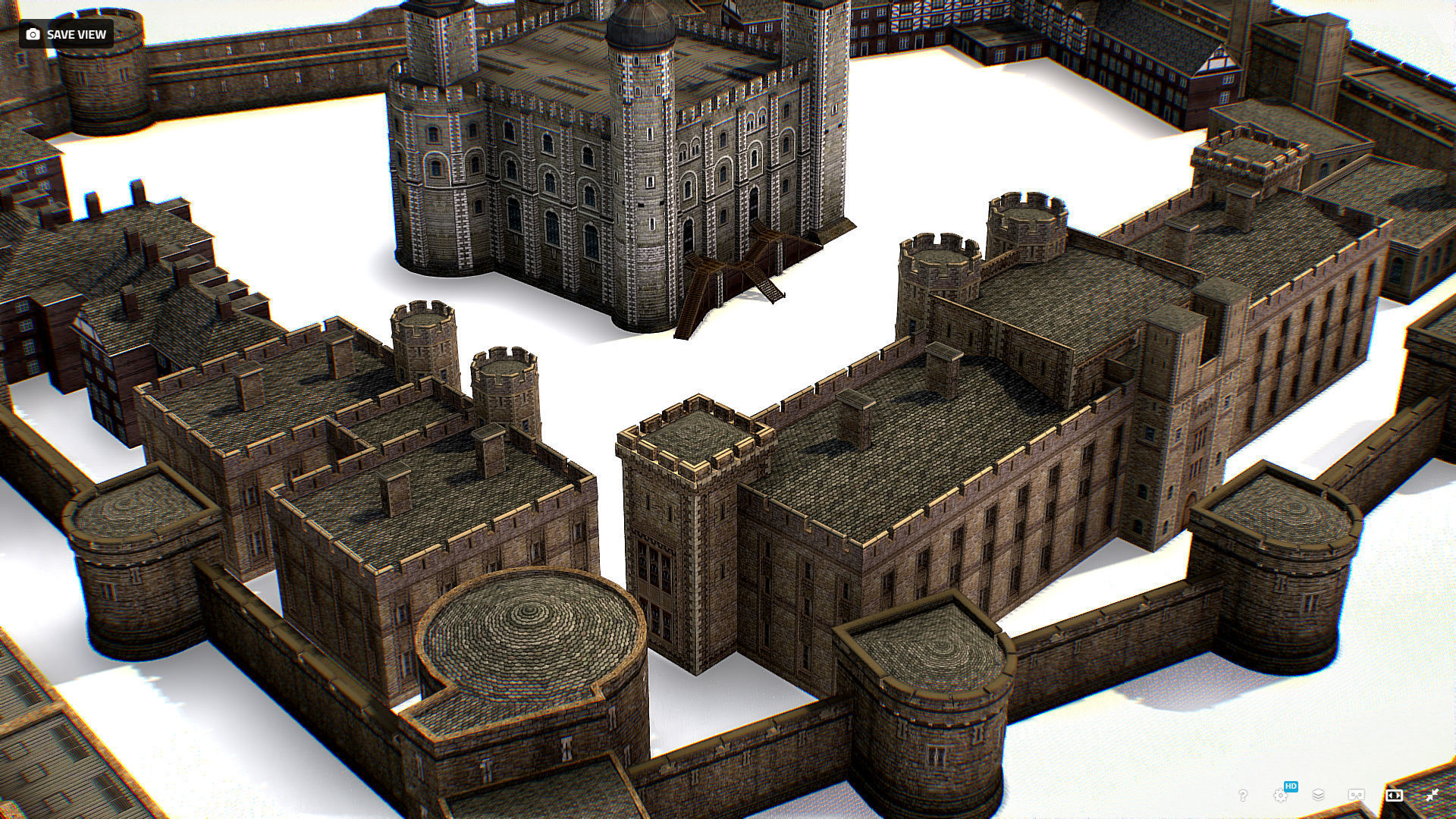Fortress of the Tower of London historic castle 3d model Low-poly 3D model_25