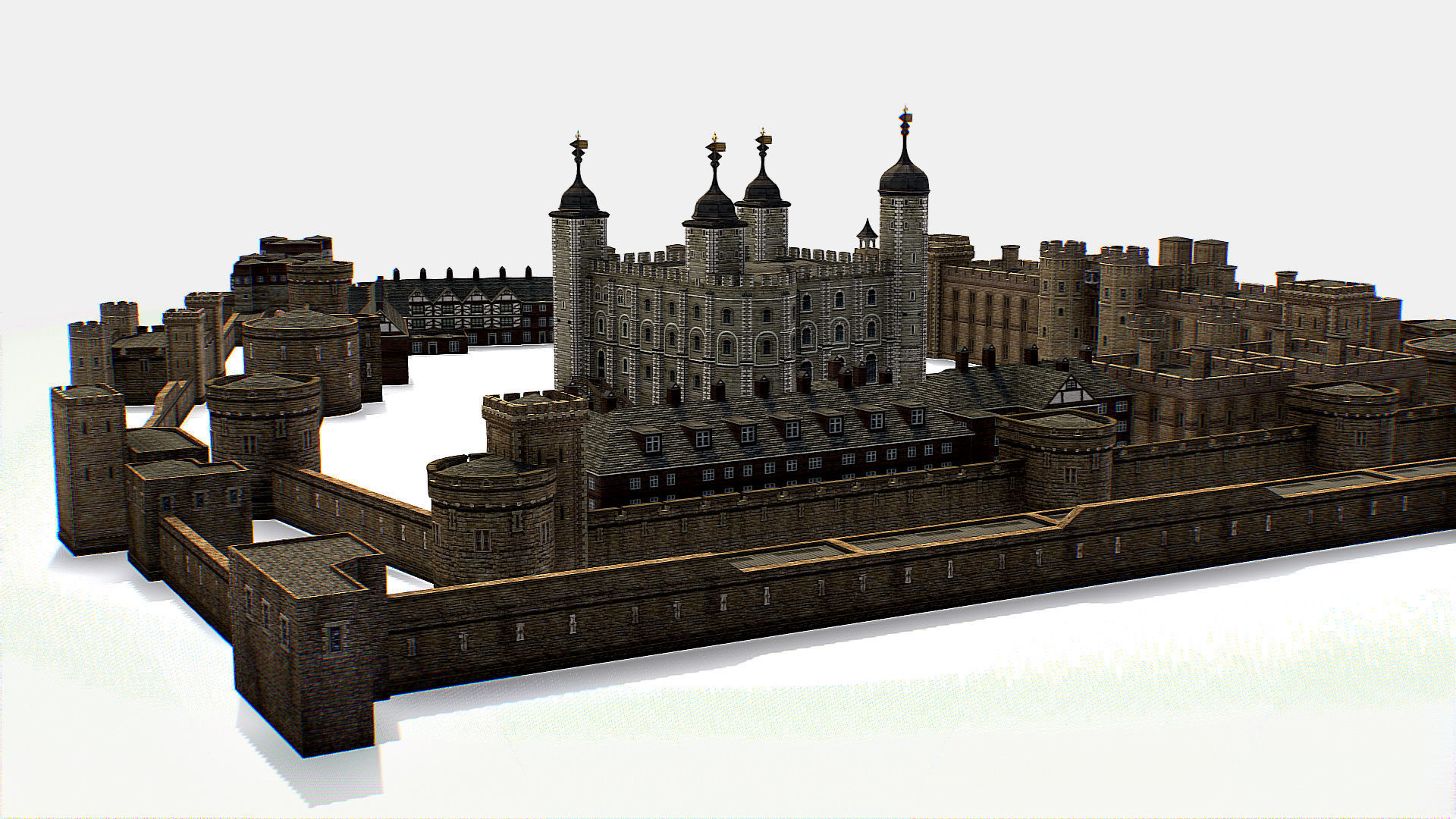 Fortress of the Tower of London historic castle 3d model Low-poly 3D model_32