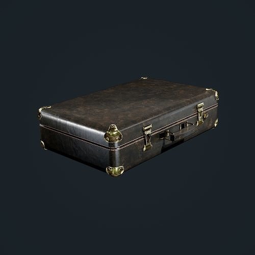 Leather Suitcase Luggage Game Ready Low-poly 3D model