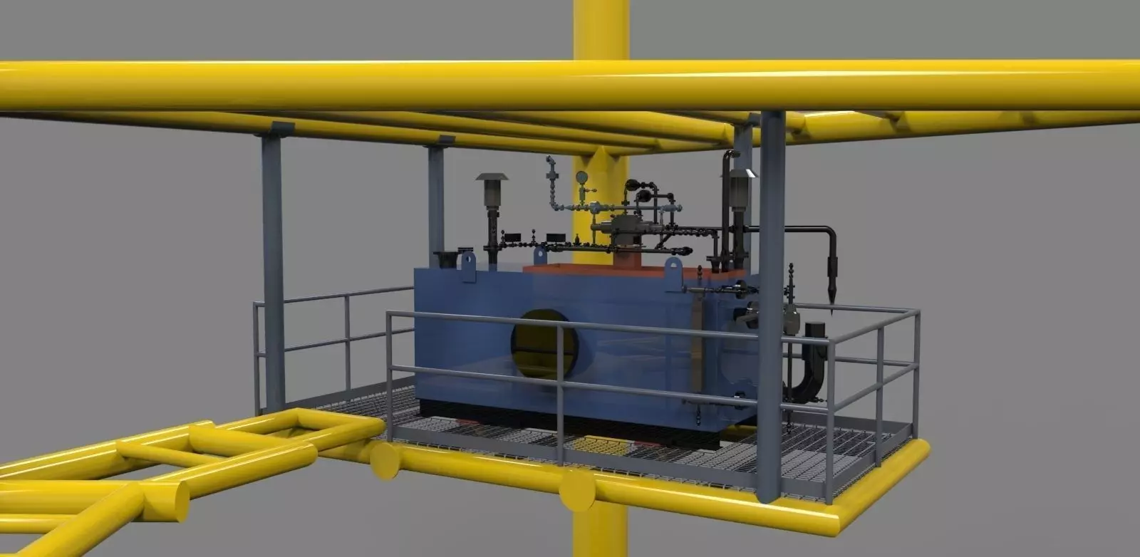 Sump tank skid Free 3D model_0