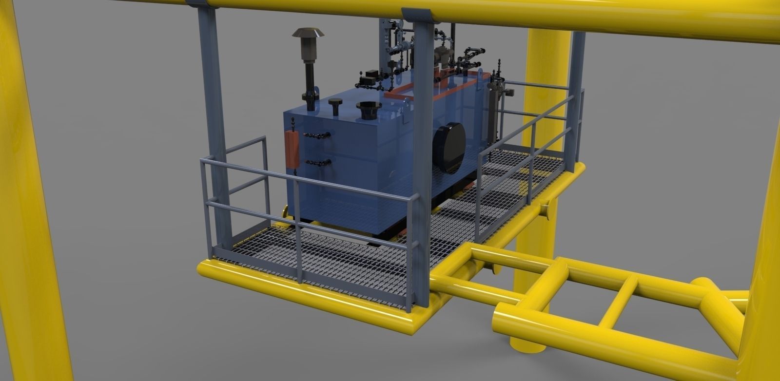 Sump tank skid Free 3D model_1