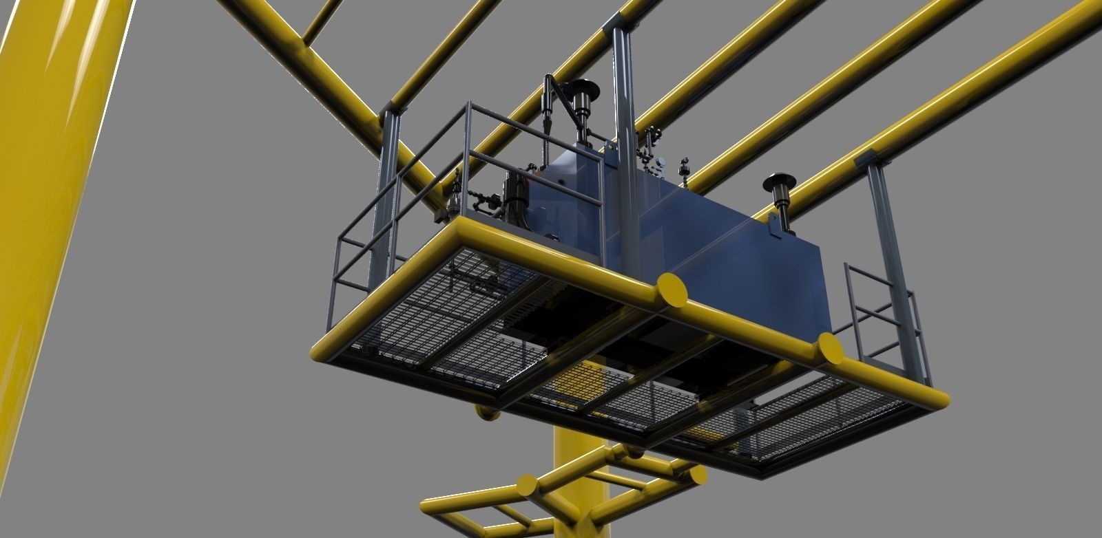 Sump tank skid Free 3D model_2