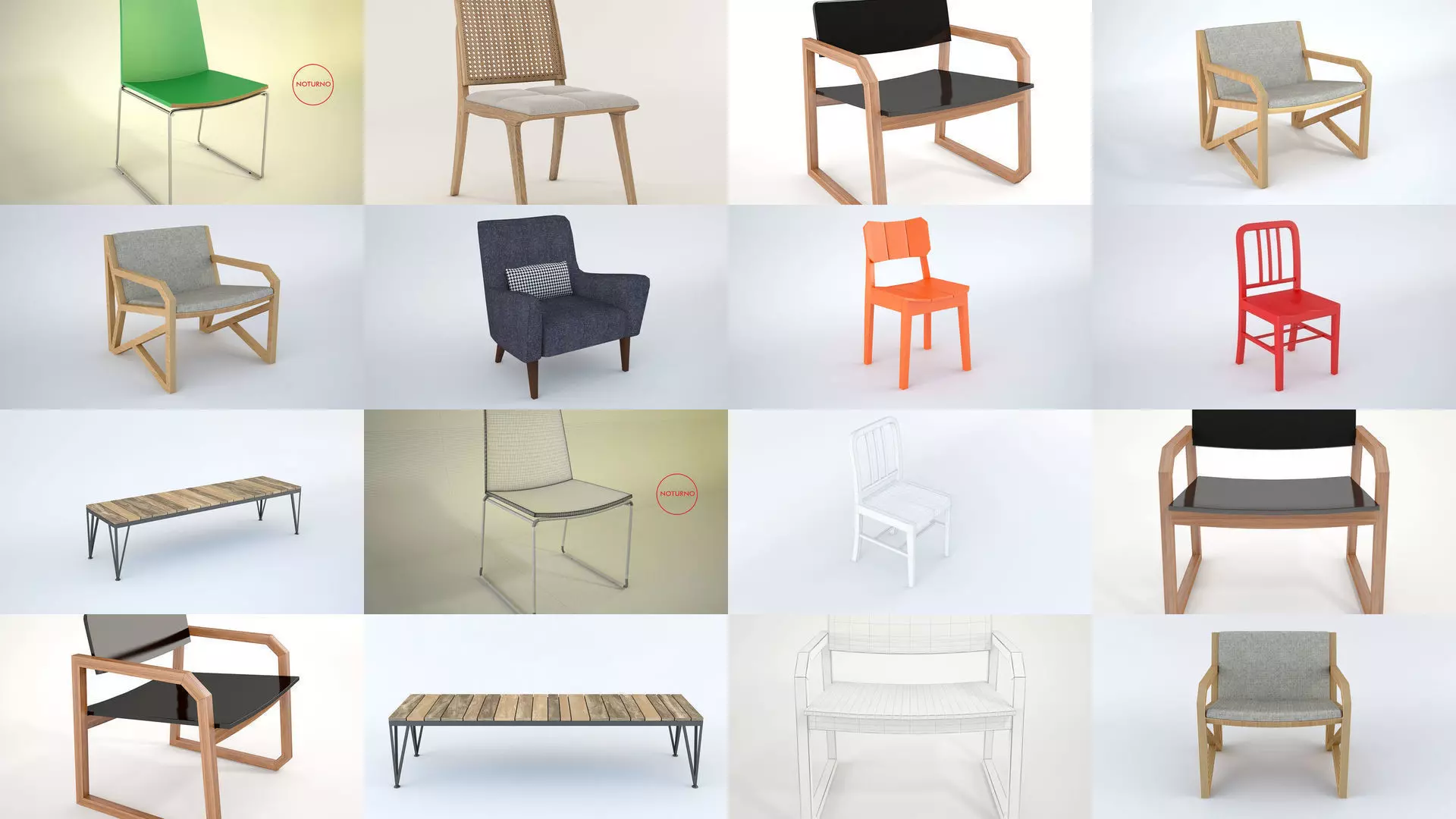 8 Chairs Collection wooden chair with fabric _0