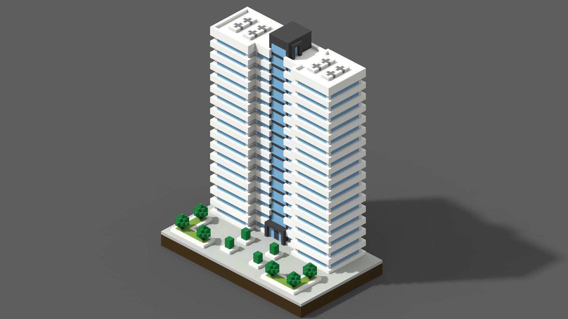 Voxel City Low-poly 3D model_15