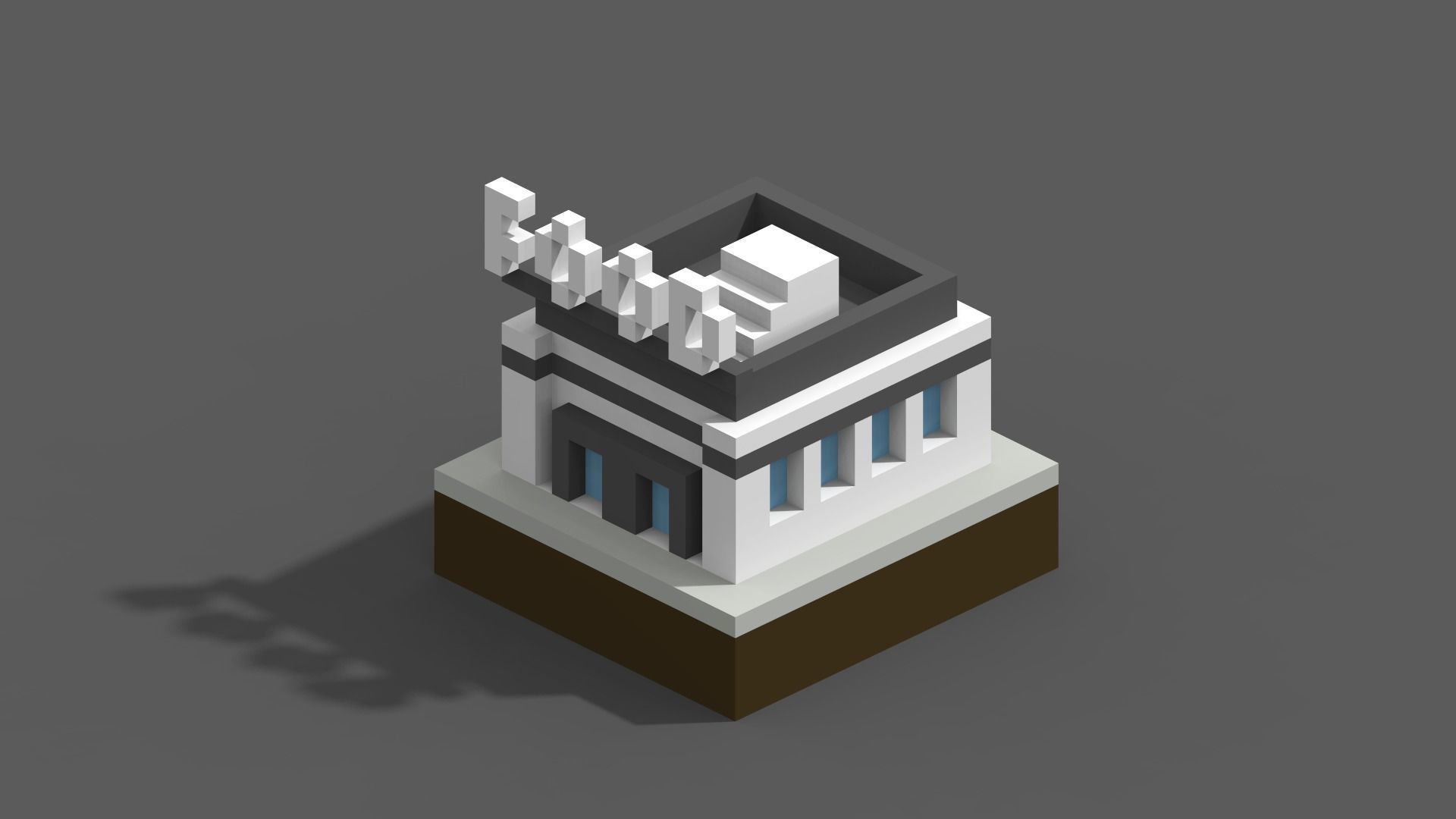 Voxel City Low-poly 3D model_26