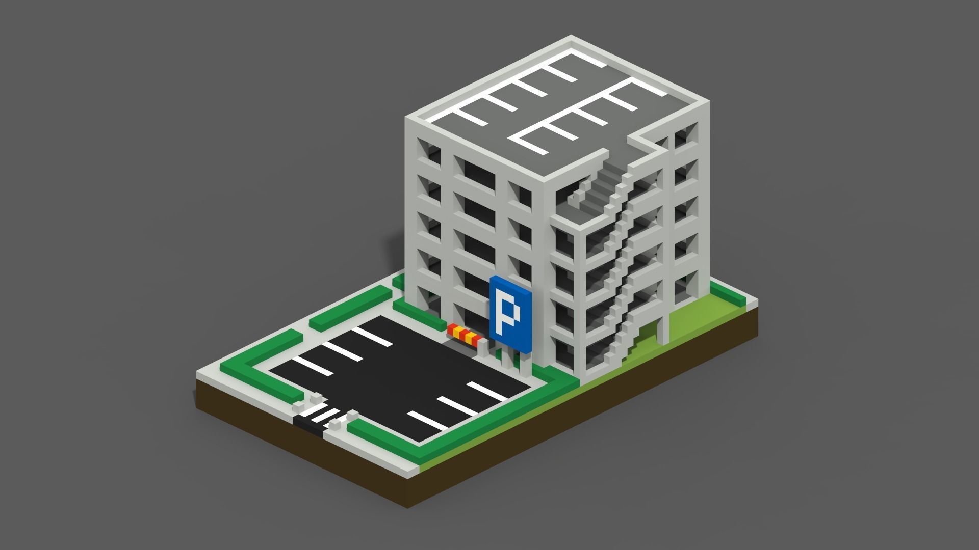 Voxel City Low-poly 3D model_12