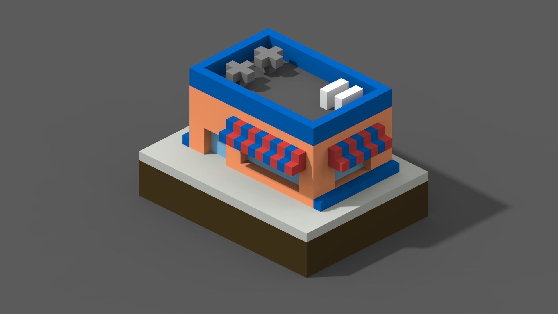 Voxel City Low-poly 3D model_30