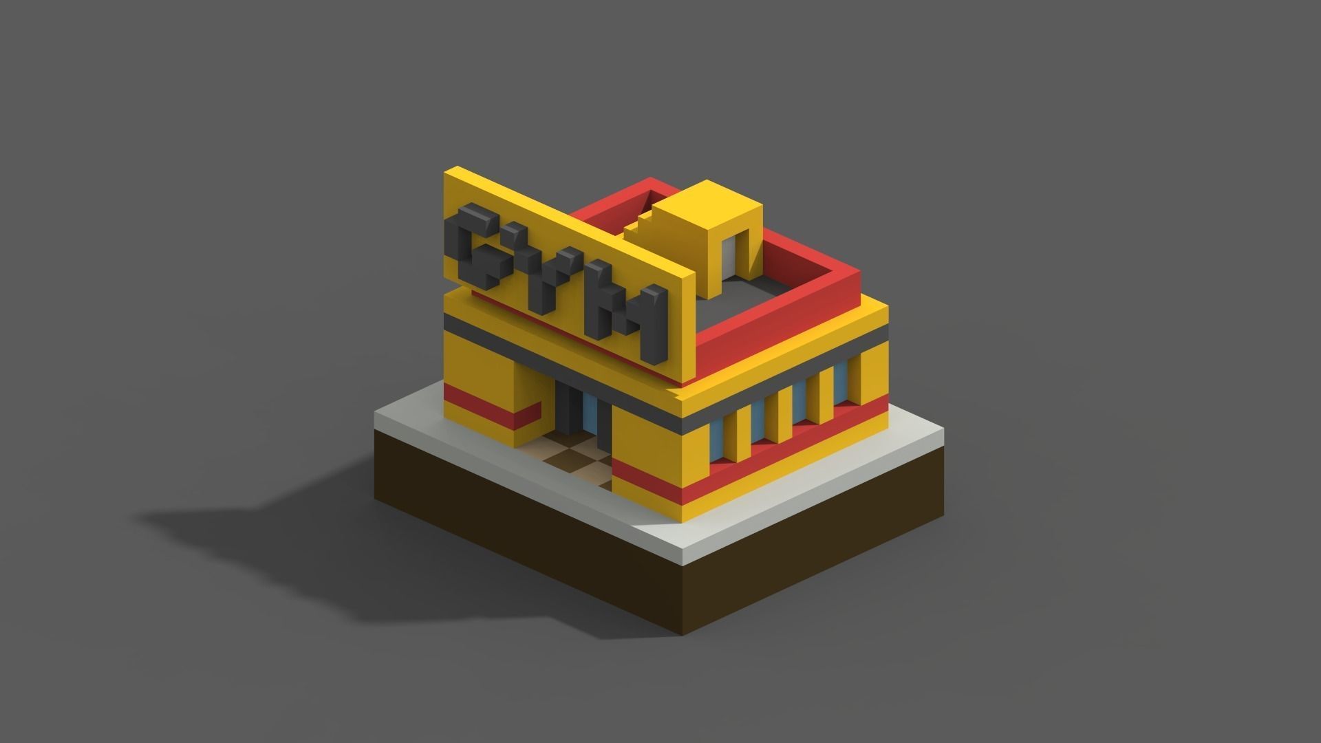 Voxel City Low-poly 3D model_28