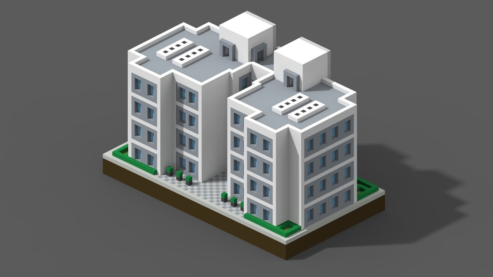 Voxel City Low-poly 3D model_21