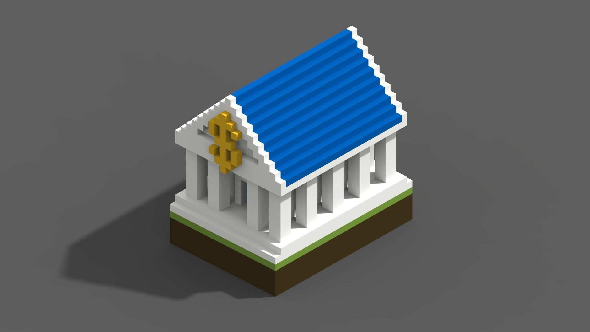 Voxel City Low-poly 3D model_17