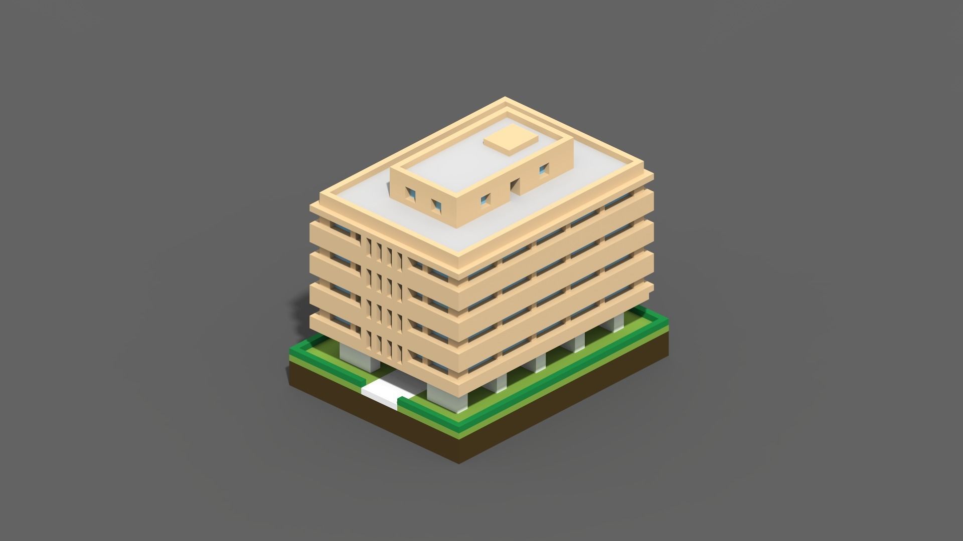 Voxel City Low-poly 3D model_20