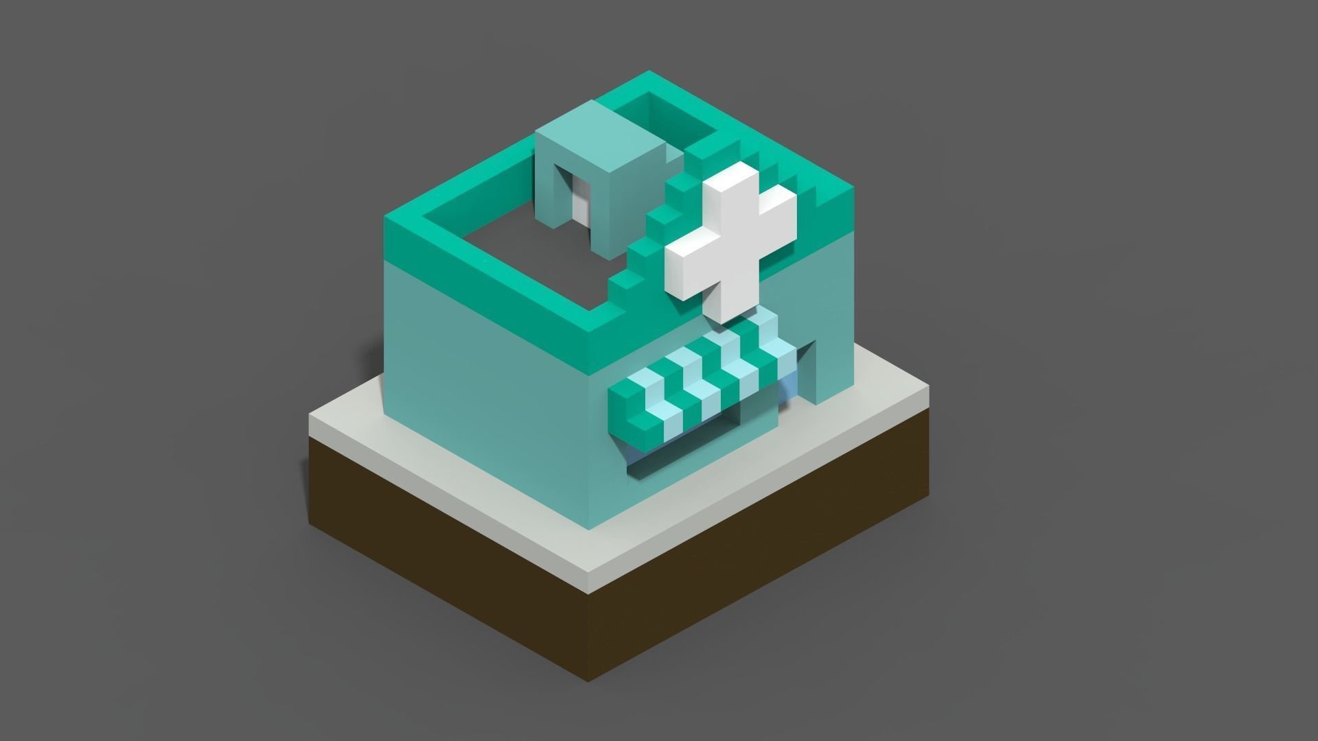 Voxel City Low-poly 3D model_29