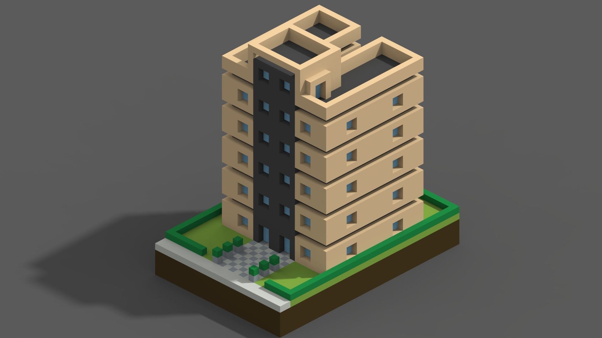 Voxel City Low-poly 3D model_27