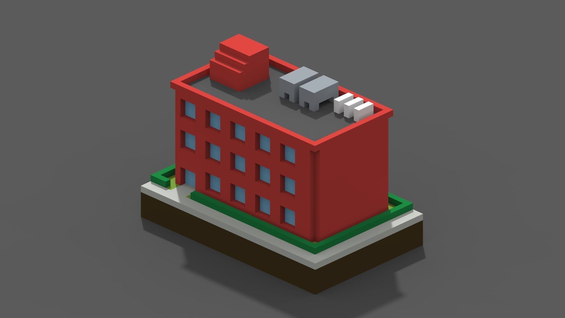 Voxel City Low-poly 3D model_25