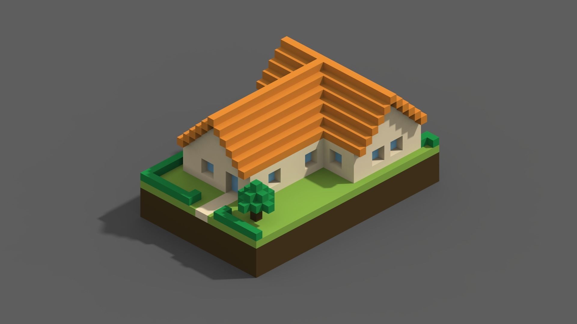 Voxel City Low-poly 3D model_18