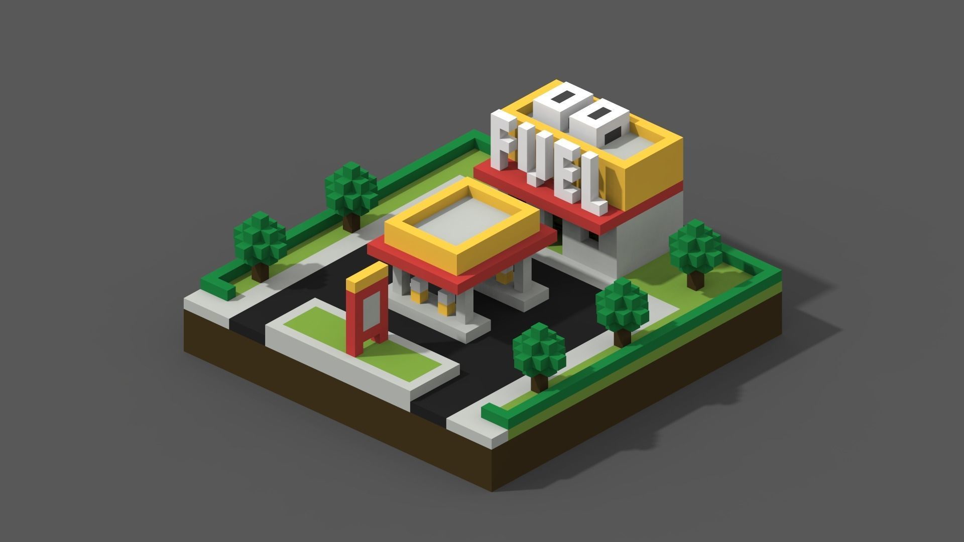 Voxel City Low-poly 3D model_23
