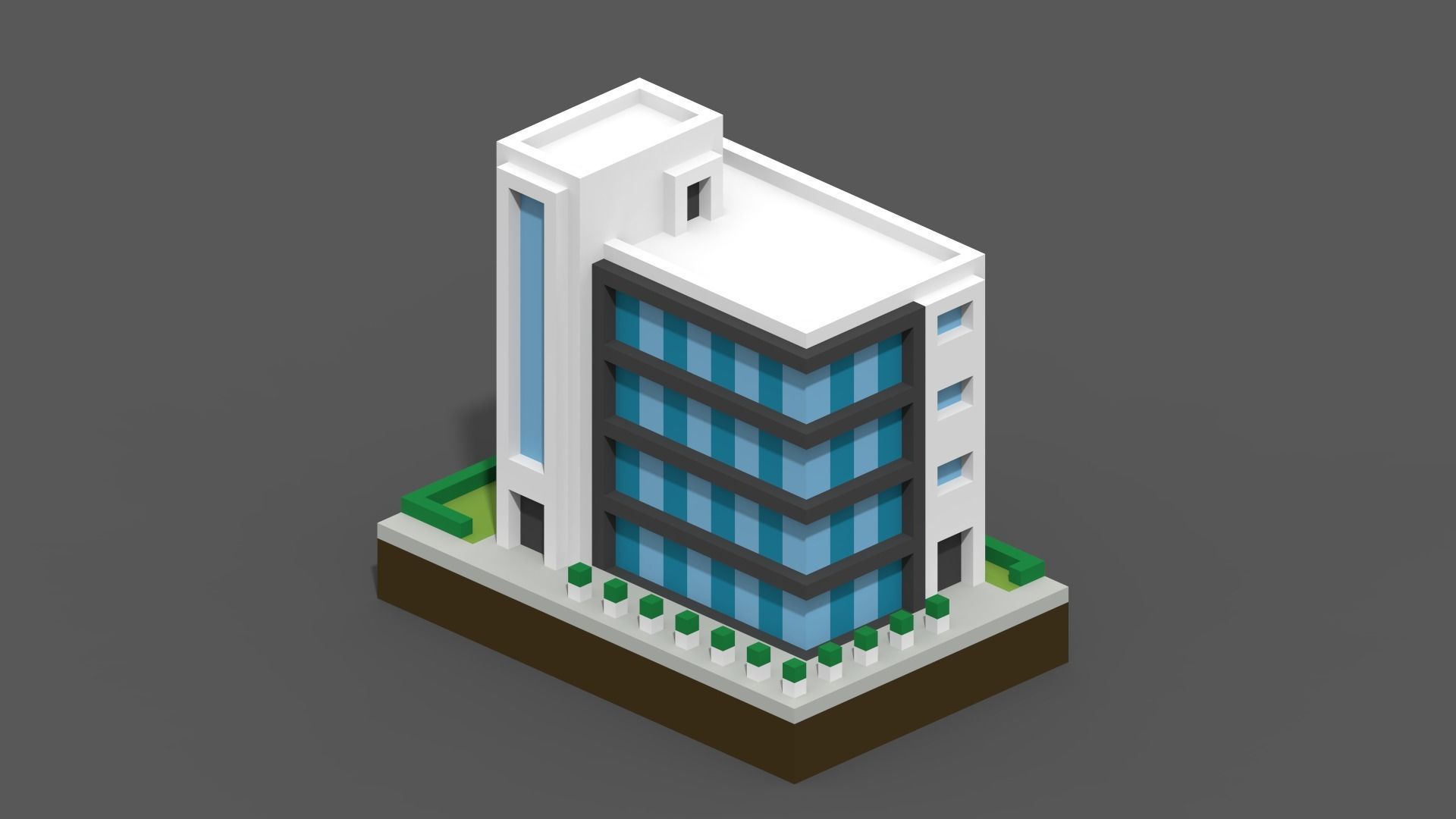 Voxel City Low-poly 3D model_22
