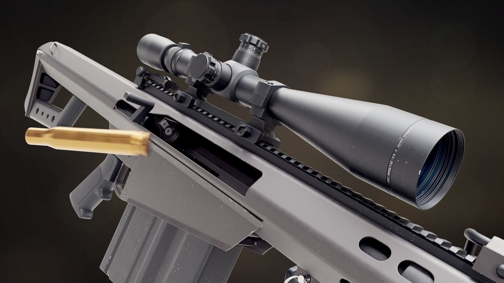 Barrett M82A1 sniper rifle 3D model_5