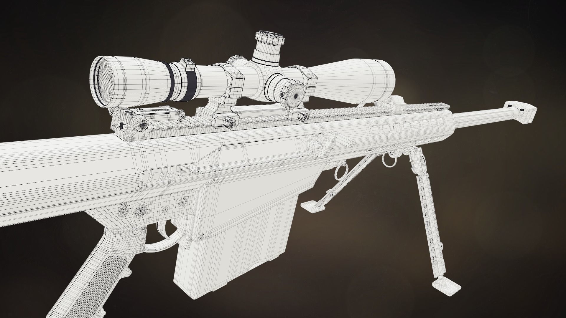 Barrett M82A1 sniper rifle 3D model_13