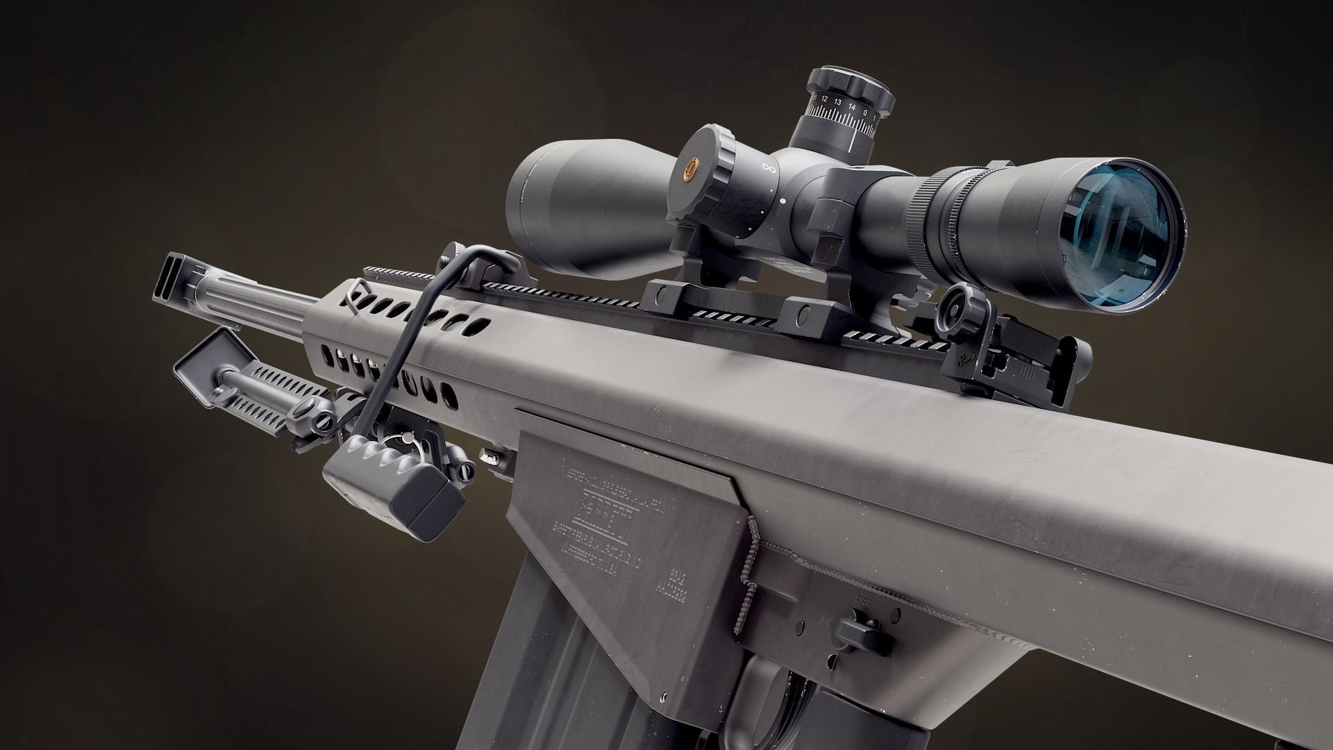 Barrett M82A1 sniper rifle 3D model_3