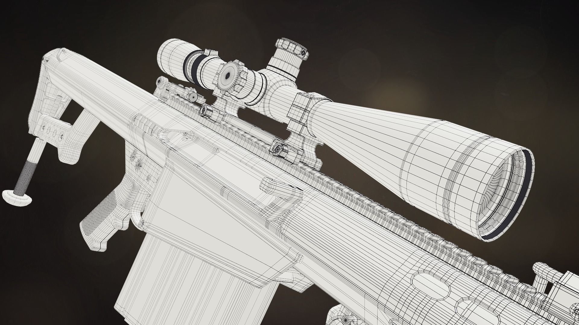 Barrett M82A1 sniper rifle 3D model_15