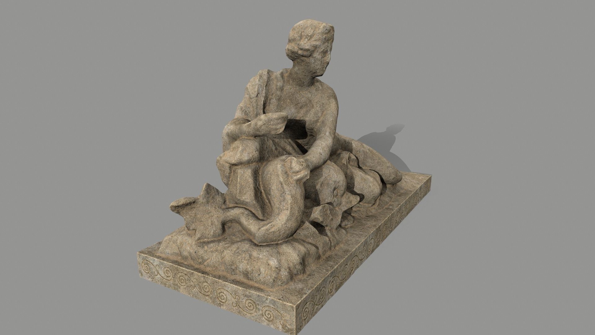 Woman  Statue Low-poly 3D model_3