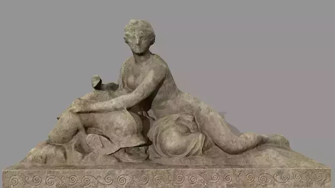 Woman  Statue Low-poly 3D model