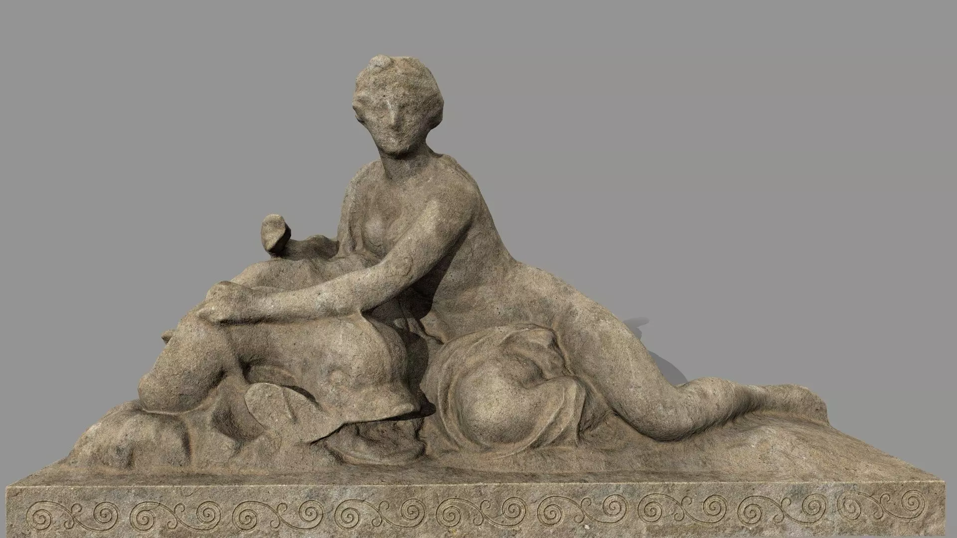 Woman  Statue Low-poly 3D model_0